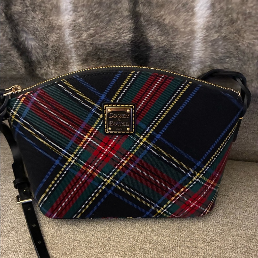 Dooney & Bourke Plaid Crossbody Bag - Red, Green, and Blue